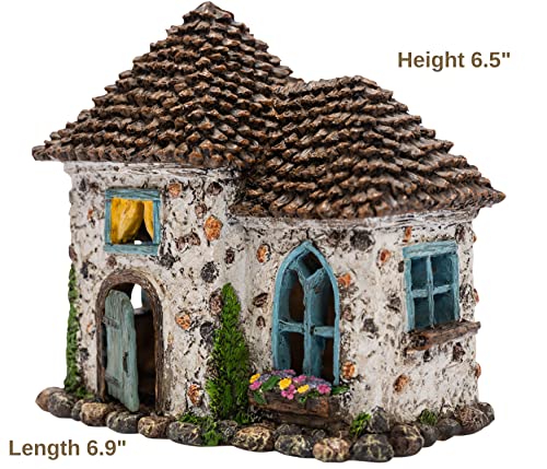 PRETMANNS Fairy Garden House Kit - Fairy Garden Accessories Outdoor - Fairy House & Fairies for Fairy Garden – Fairy Houses for Gardens Outdoor - Fairy House is 6” High 4 Piece Kit for Adults