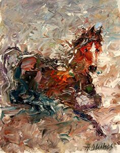 (sold) time to shine – equestrian painting by internationally renown painter andre dluhos
