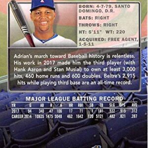 2018 Topps Stadium Club #234 Adrian Beltre Texas Rangers Baseball Card - GOTBASEBALLCARDS