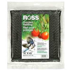 ross 15720, garden netting, for garden and yard use, 14’ x 45’, black
