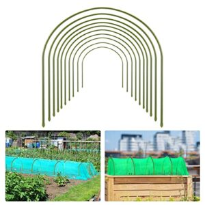 10pcs garden greenhouse hoops, 19.7″x19.7″ grow tunnel for raised bed, bendable rust free metal gardening hoop houses frame for plant cover support garden fabric low growing plant