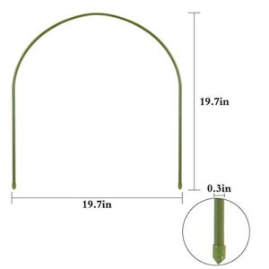 10pcs Garden Greenhouse Hoops, 19.7"x19.7" Grow Tunnel for Raised Bed, Bendable Rust Free Metal Gardening Hoop Houses Frame for Plant Cover Support Garden Fabric Low Growing Plant