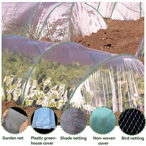 10pcs Garden Greenhouse Hoops, 19.7"x19.7" Grow Tunnel for Raised Bed, Bendable Rust Free Metal Gardening Hoop Houses Frame for Plant Cover Support Garden Fabric Low Growing Plant