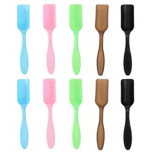 qioly 10 pcs plastic mini gardening shovel spoons soil scoops, cultivation digging transplanting tools for succulents potted flowers, bath salt spoons/ washing powder scoops/ loose tea-leaf scoops