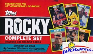 2016 topps rocky massive complete factory sealed 330 card set! celebrates 40th anniversary & features cards from all 6 films! look for rare sylvester stallone autograph cards worth around $600!