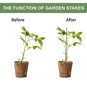 Tingyuan Garden Stakes 25 Pack Tomato Stakes Plant Sticks with 100 Ties (48 inch)