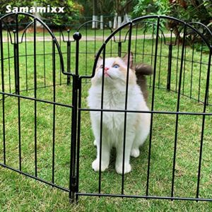 Samamixx Decorative Garden Fence, 10 Pack No Dig Fencing 10.83ft(L) × 22in(H) Animal Barrier Border for Dog Rabbit Pet, Metal Garden Edging Fence Panels with No-Dig Stakes for Outdoor Yard Patio Lawn