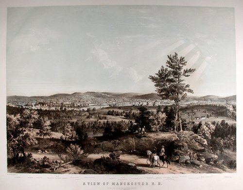 A View of Manchester N.H. Composed from Sketches taken near Rock Raymond by J. B. Bachelder, 1855.