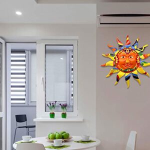 Juegoal 12.7 Inch Metal Sun Wall Art Decor Hanging for Indoor Outdoor Home Garden