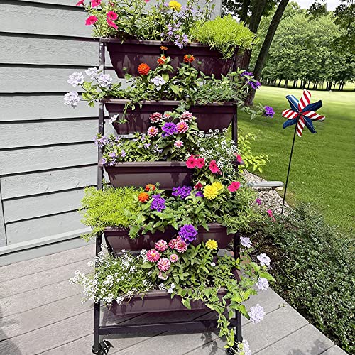 G TALECO GEAR Vertical Garden Planter, Vertical Raised Garden Bed Planter Box with 4 Container Boxes, Grow Your Herb Vegetables Flowers Indoor and Outdoor (5-Tier)