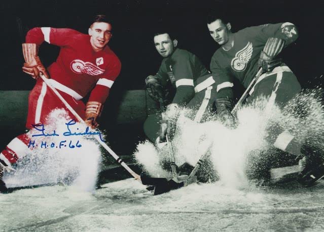 Autographed Ted Lindsay 8x10 Detroit Red Wings Photo