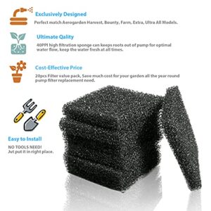 Ulrempart 24-Pack Pump Filter Sponge, Compatible with AeroGarden Harvest, Bounty, Farm, Extra, Ultra All Models, Replacement Pump Filter Accessories