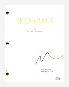nicolas cage signed autographed moonstruck movie script screenplay acoa coa