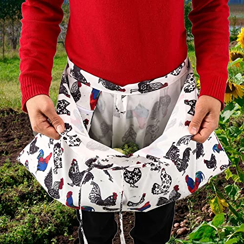 Harvest Apron,Garden Apron,Garden Harvesting Apron,Fruit Picking Apron Bag for Gardeners,Gathering Apron & Hands Free Foraging Bag for Gathering Vegetables Fruit Berry Eggs., White