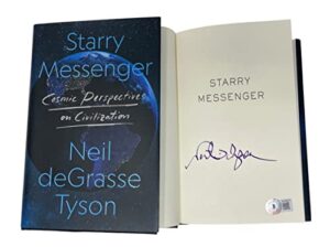 neil degrasse tyson signed starry messenger hc book astrophysicist beckett coa