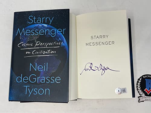 Neil deGrasse Tyson Signed Starry Messenger HC Book Astrophysicist Beckett COA