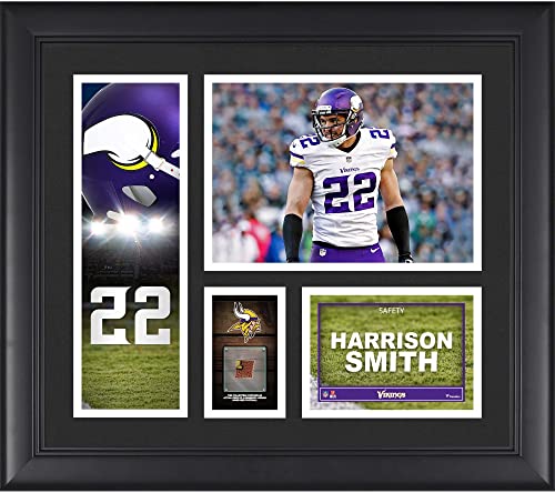 Harrison Smith Minnesota Vikings Framed 15" x 17" Player Collage with a Piece of Game-Used Football - NFL Player Plaques and Collages