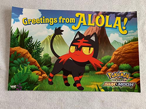 POKEMON SUN & MOON The Series 11"x17" D/S Original Promo Poster SDCC 2018 Litten Alola