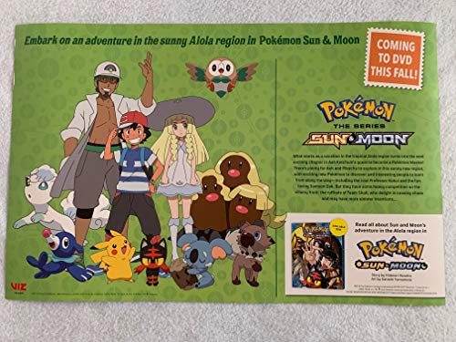 POKEMON SUN & MOON The Series 11"x17" D/S Original Promo Poster SDCC 2018 Litten Alola