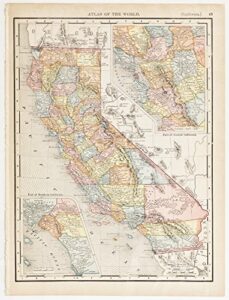 california with insets of southern & central regions (1907)