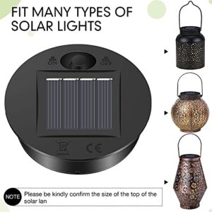 TOODOO 6 Pieces Solar Lights Replacement Top 7 Lumens Solar Lantern Parts LED Solar Panel Lantern Lid Lights for Outdoor Hanging Solar Lanterns Garden Patio Decor