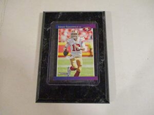 jimmy garoppolo san francisco 49ers 2019 nfl donruss player card mounted on a 4″ x 6″ black marble plaque