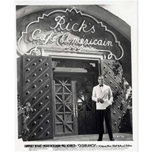 casablanca photo 8 inch x 10 inch photograph humphrey bogart standing in front of rick’s cafe americain kn