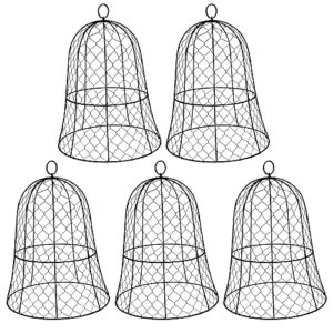 premility (5 packs) 13″ diameter x 15.7″ height garden chicken wire cloche, plant protector and cover, strong and not easy to deform, no assembly required