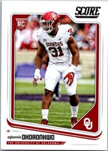 2018 score #347 ogbonnia okoronkwo oklahoma sooners rookie rc football card