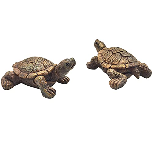 MAOMIA 2 Pcs Miniature Turtle Figurines, Fish Tank Decoration Fairy Garden Teutle Landscape Decor Ornament