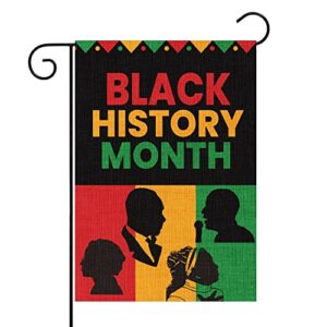 d1resion black history month garden flag african american country celebration festival decorations burlap front yard flags double sided print vertical house flag for home outdoor lawn 12.6 x 18.1 in