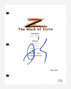 antonio banderas signed autographed the mask of zorro script screenplay acoa coa