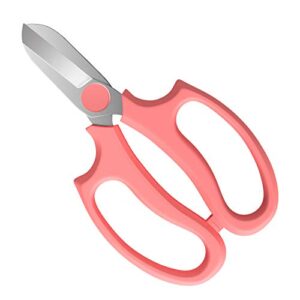 housolution flower scissors, strong floral shears, premium steel garden pruning shears floral fruits leaf scissors hand pruner snip trimming tool for gardening flower arrangement, pink