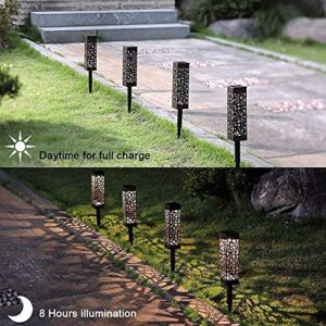MAGGIFT 8 Pcs Solar Powered LED Garden Lights, Solar Path Lights Outdoor, Automatic Led Halloween Christmas Decorative Landscape Lighting for Patio, Yard and Garden