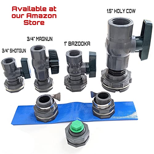 Van Enterprises Rain Barrel Spigot Kit - 3/4" PVC Full Port Ball Valve with Bulkhead Fitting +Hose Adapter