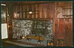 fireplace living room paul revere house north square boston massachusetts postcard