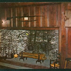 Fireplace Living Room Paul Revere House North Square Boston Massachusetts Postcard