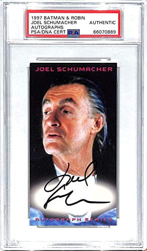 JOEL SCHUMACHER Signed 1997 Skybox Batman & Robin Director Card PSA/DNA Slab