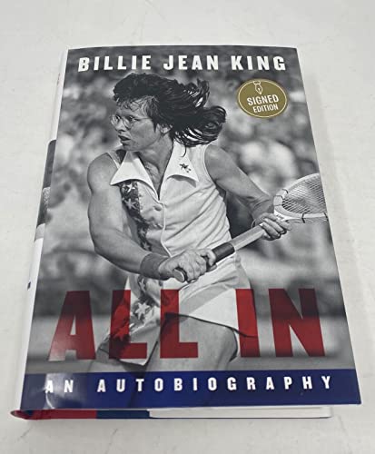 Billie Jean King Signed All In Hardcover 1st Edition Book Tennis Beckett COA