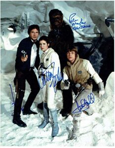 s tar wars cast harrison ford, carrie fisher, mark hamill, peter mayhew signed autographed 11×14 inch photo print compatible with star wars
