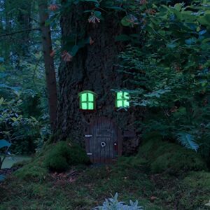 Cornucopia Fairy Garden Door and Windows Set (4-Piece Set); for Trees, Yard Art, Ornaments, and Sculptures