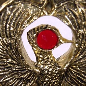 Indy Staff of RA Headpiece, Antique Gold, Red Jewel and Stand