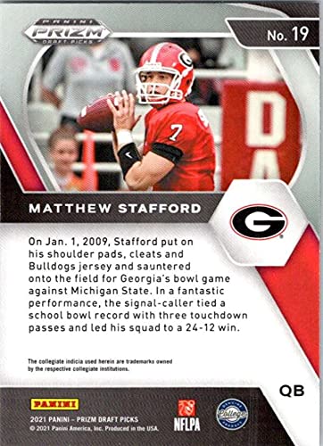 2021 Panini Prizm Draft Picks #19 Matthew Stafford Georgia Bulldogs NFL Football Card NM-MT