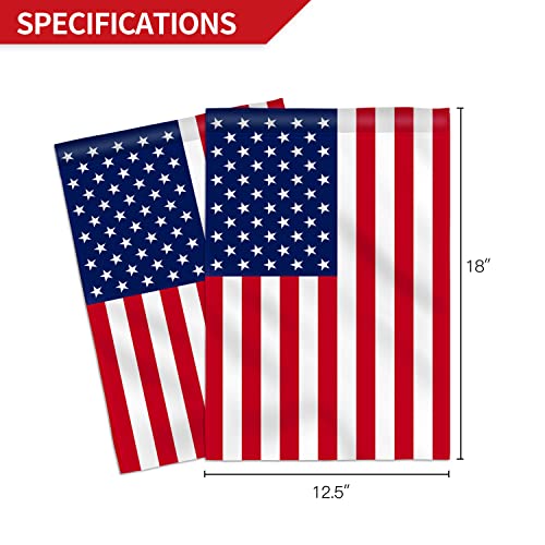 Anley Double Sided Premium Garden Flag, US Garden Flag - USA American United States July 4th Independence Day Patriotic Decorative Yard Flags - Weather Resistant & Double Stitched - 18 x 12.5 Inch