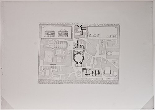 Dimostrazione in pianta, ed elevazione dello stato attuale del Panteon, e di altri fabriche antiche adiacenti, in corispondenza alla situazione delle fabriche odierne di Rome