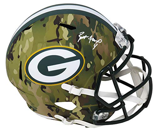 Brett Favre Signed Packers CAMO Riddell Full Size Speed Replica Helmet (Favre Holo)