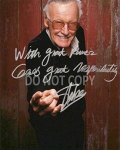 stan lee comic book legend reprint signed autographed photo #1 rp marvel spider-man