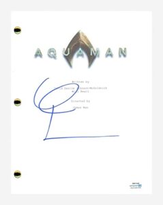 willem dafoe signed autographed aquaman movie script acoa coa