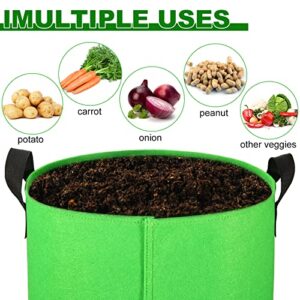 OPPOLIFE 6-Pack 10 Gallon Potato Grow Bags with Two Flap Windows, Heavy Duty Aeration Fabric Pots with Handles for Garden and Planting