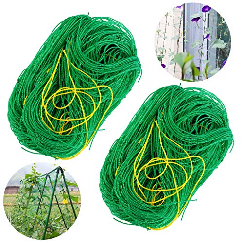 ZERIRA 2 Pack Plant Trellis Netting Plant Support Climbing Net Nylon Trellis Netting Garden Netting for Plants Cucumbers, Flowers Vine, Vegetables (5.9Ft x 8.86Ft)